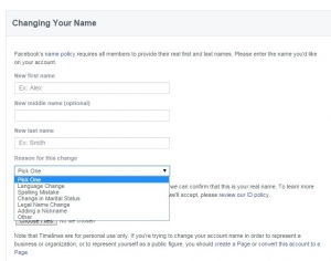 Graphic on how to Change your Facebook Name