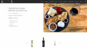 Galway Rock winery web page screenshot