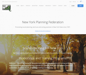 A screenshot of the New York Planning Federation web site